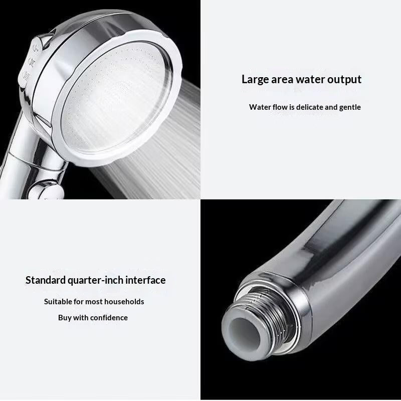 Three-Setting Pressurized Shower Faucet Set with Handheld Head & Stainless Steel Pipe