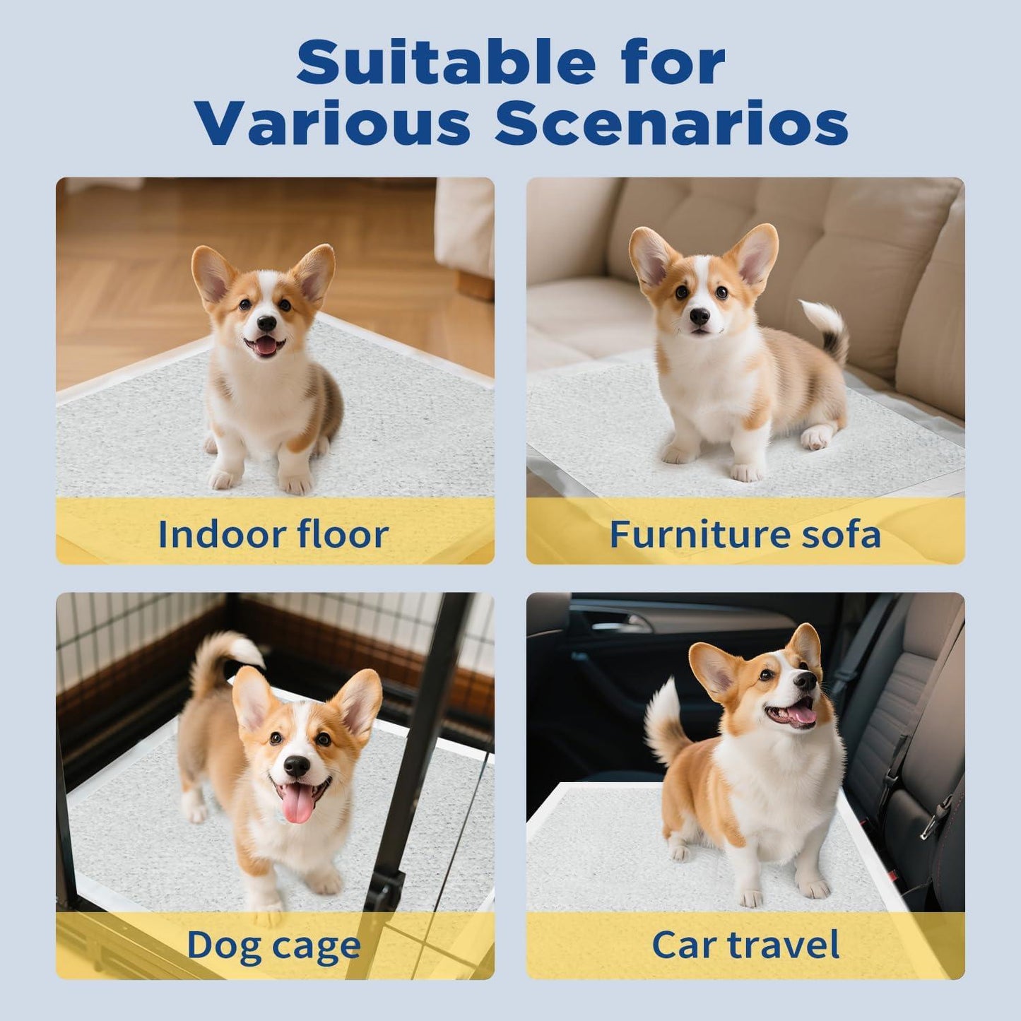 Pet Training Pads 50-Count Leak-Proof 5-Layer Absorbent Puppy & Dog Pads 22 Inch Square