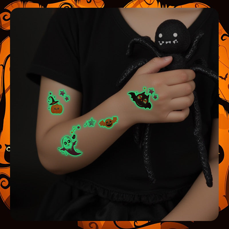 Glow-in-the-Dark Colorful Tattoo Stickers for Halloween & Parties