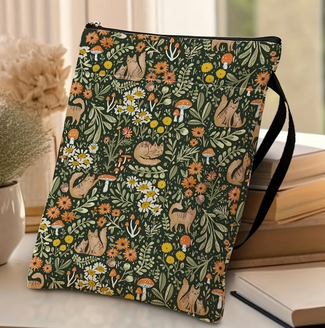 Printed Mushroom Cat Storage Bag - Pet Organization & Travel Accessory