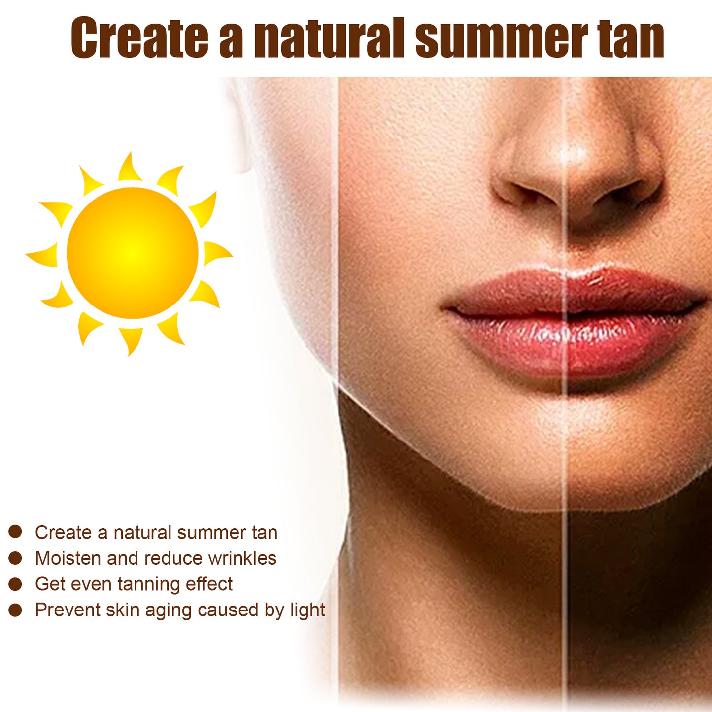 Soft Brown Moisturizing Tanning Cream - Natural Radiant Tan Lotion 200g