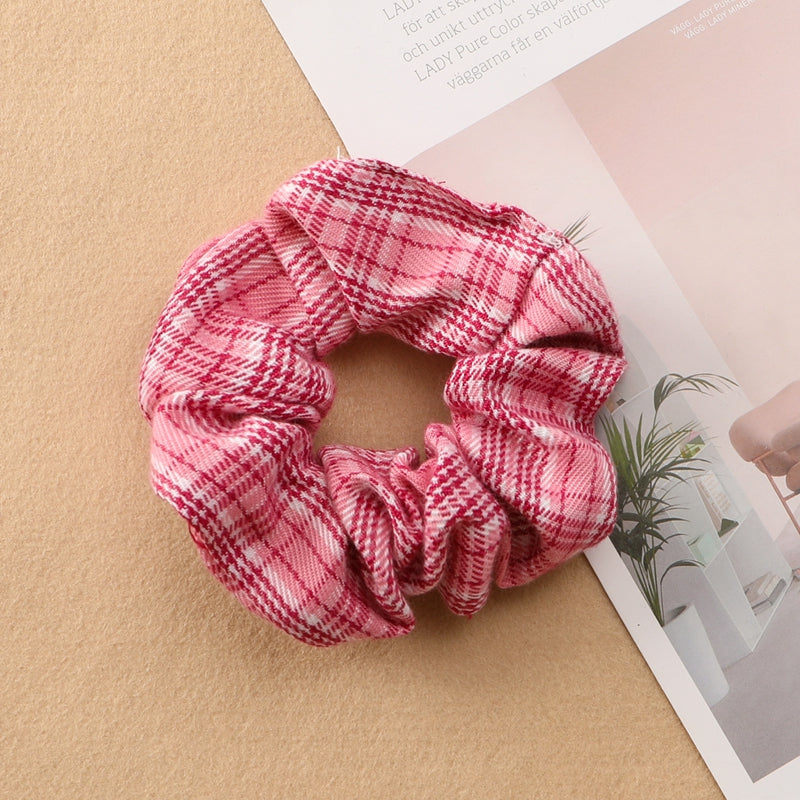 Plaid Print Cotton Hair Tie