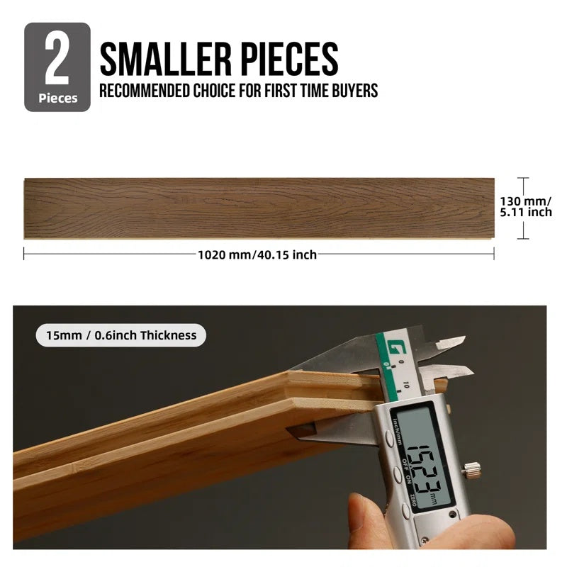 Solid Bamboo Flooring - Walnut Prefinished Tongue-and-Groove - 2 Planks