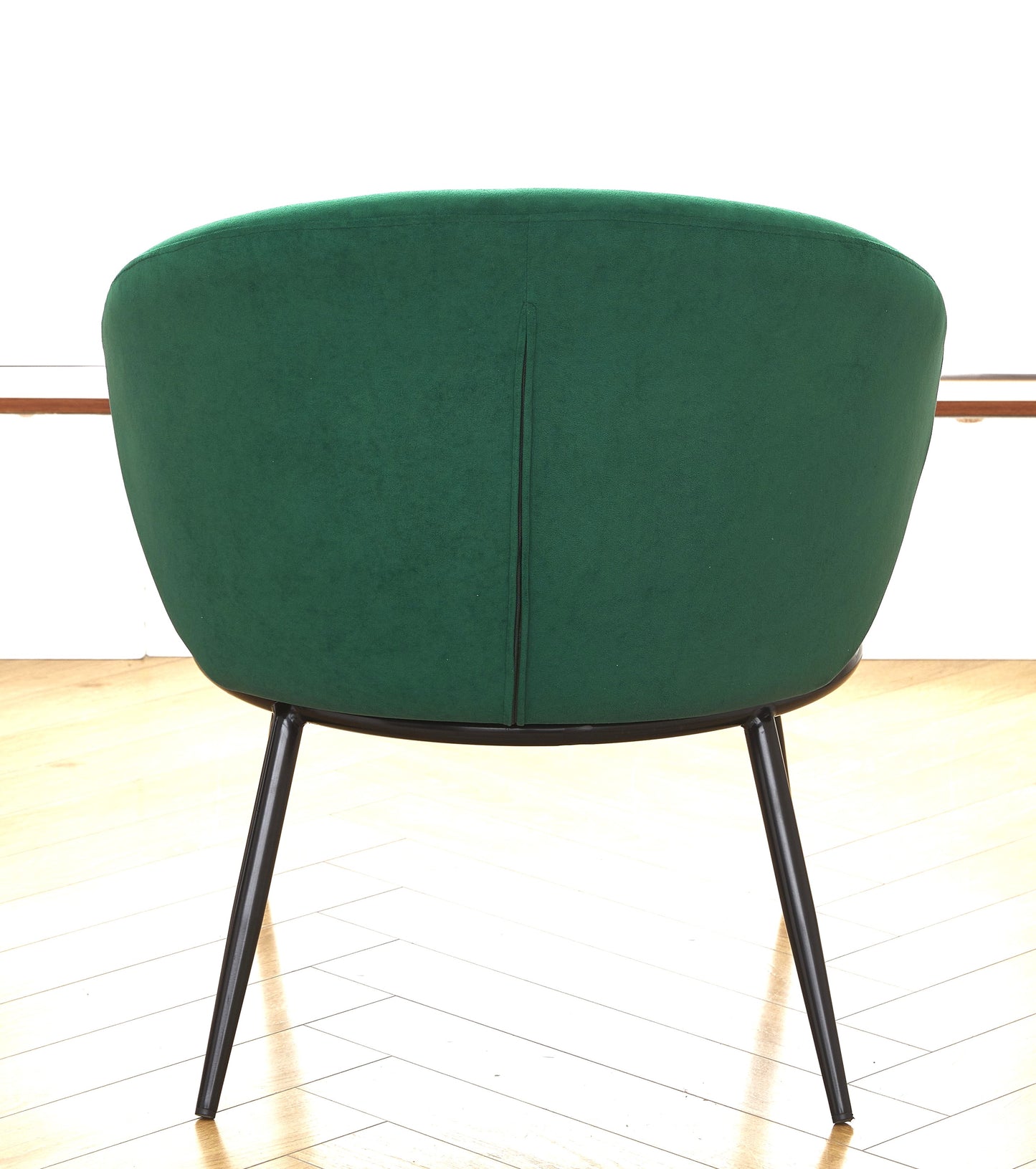 Round Velvet Accent Chair, Mid-Century Modern Upholstered Armchair