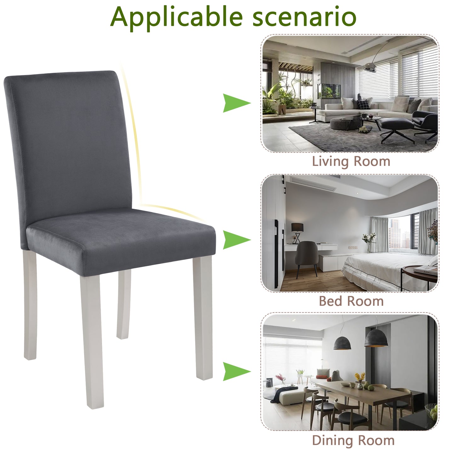 Dining Chairs Set of 4 with Padded Seat - Silver Grey