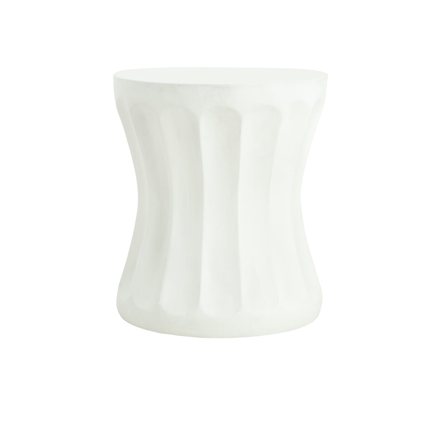 Outdoor Round Concrete Side Table - Antique White