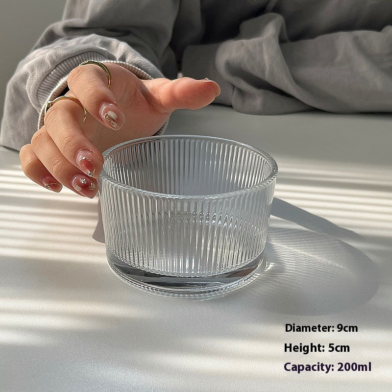 Hammer Pattern Glass Bowl for Kitchen & Dining - Heat-Resistant Nordic Style