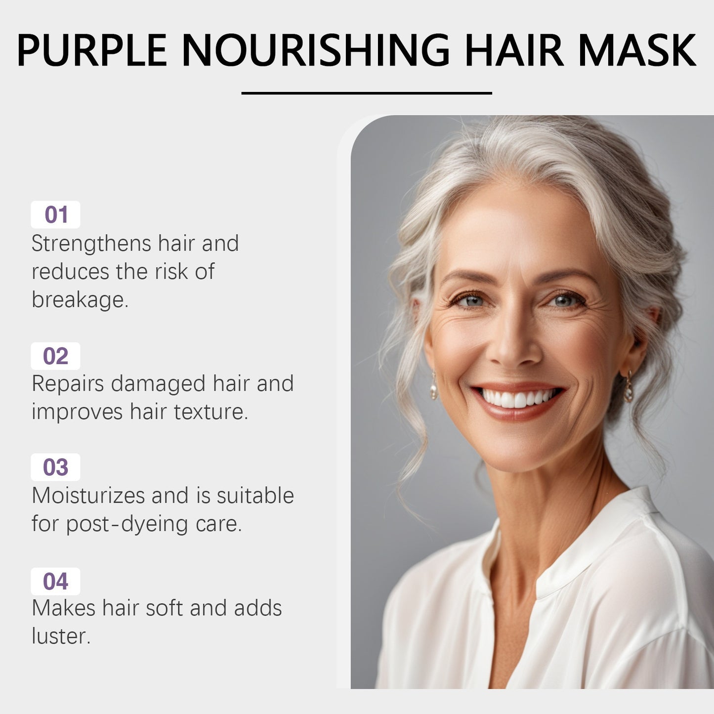 Purple Nourishing Hair Mask 60g for Deep Hair Repair & Moisturizing
