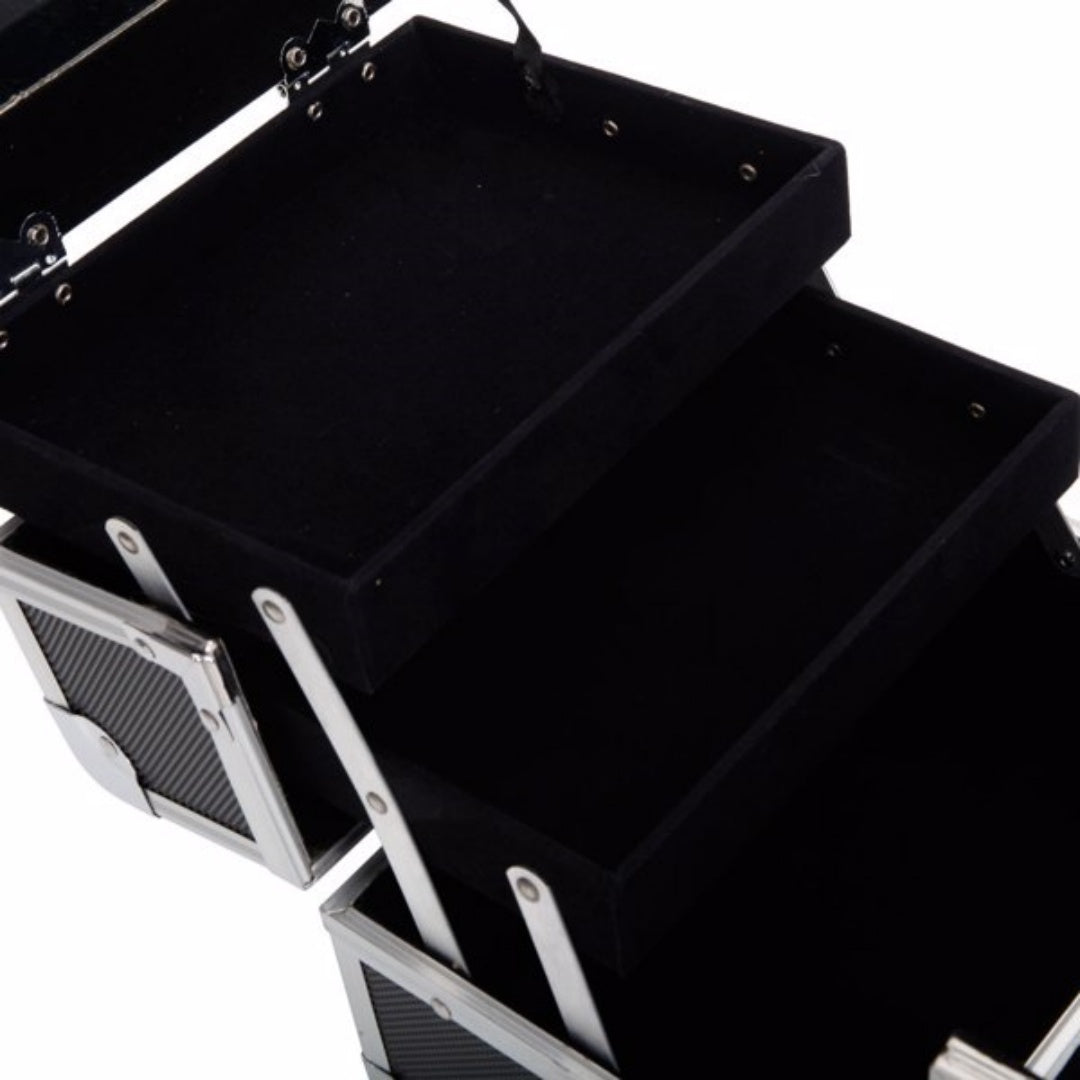 Portable Makeup Storage Bag with Mirror & Jewelry Compartment
