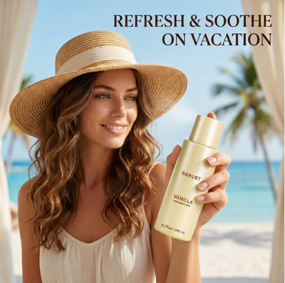 Vanilla Coconut Hair & Body Mist – 240ml Non-Sticky Spray