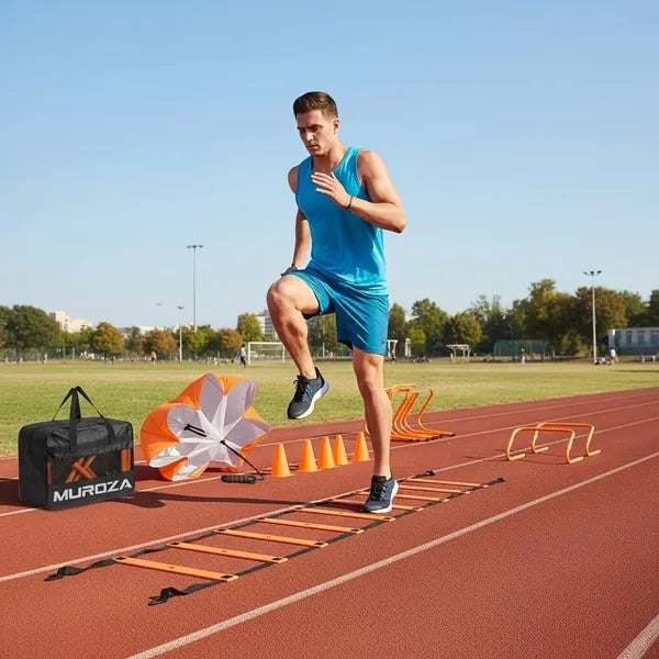 Adjustable Agility Ladder Training Set for Speed & Footwork Fitness