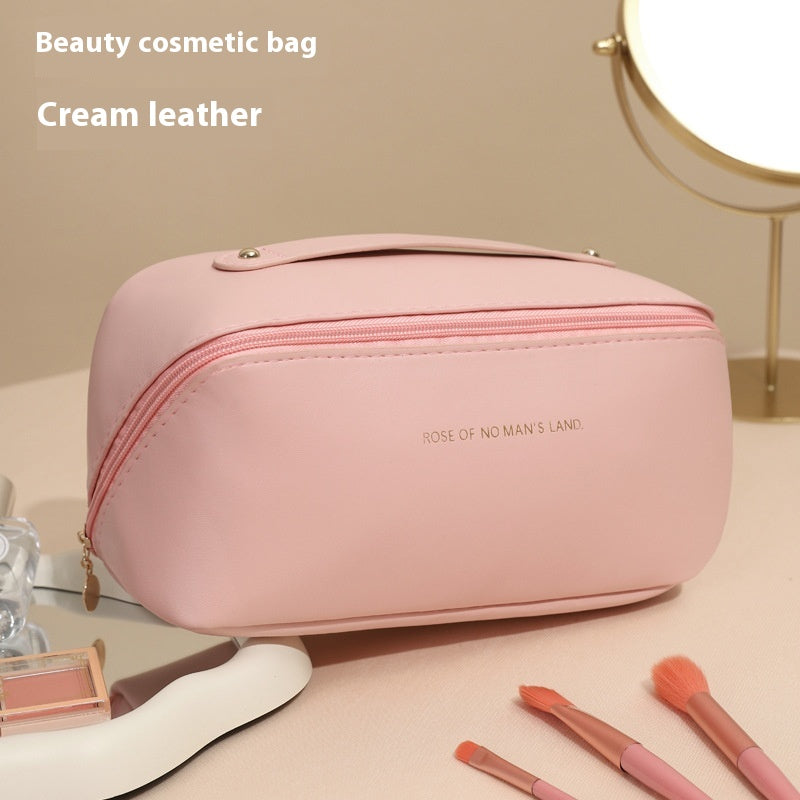 Large Capacity Travel Cosmetic Bag with Multiple Colors - PU Material