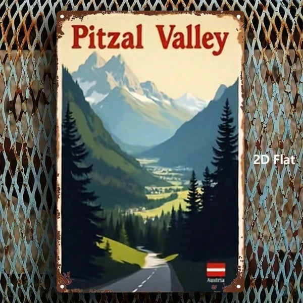 Austrian Pitz Valley Metal Sign - 8x12 Inch Wall Art