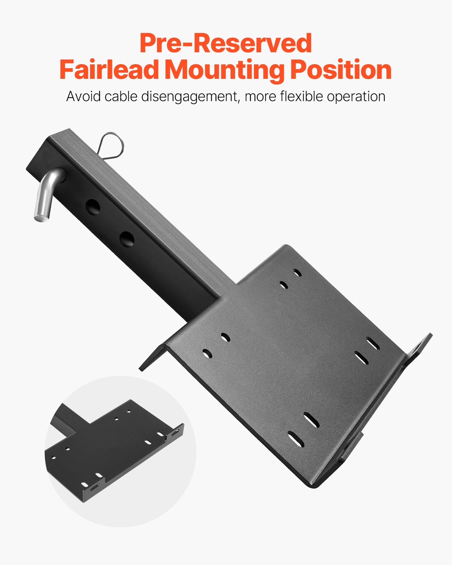 Heavy Duty Trailer Winch Mount 15000 lbs Capacity with 2-Inch Receiver Black