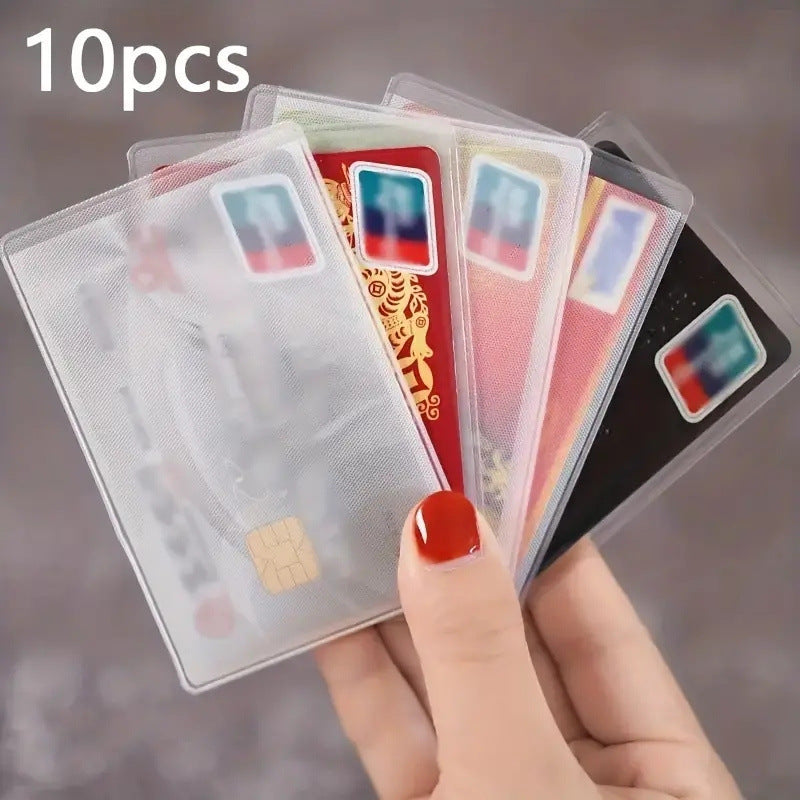 Transparent Card Holder Wallet for Bank and ID Cards - Anti-Degaussing Protection