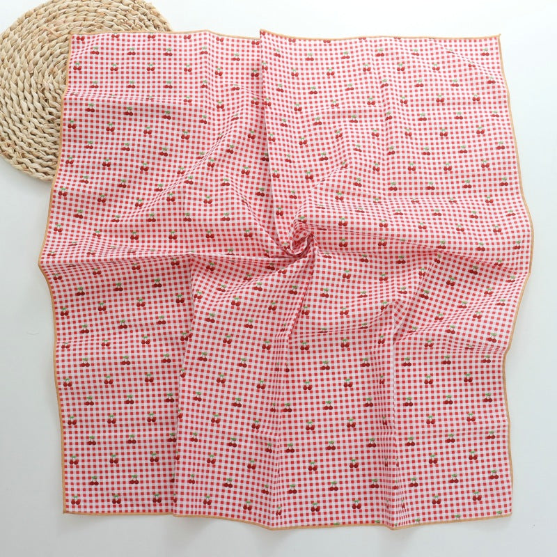 Retro Cotton Hair Band for Women - Casual Headband with Cherry Print