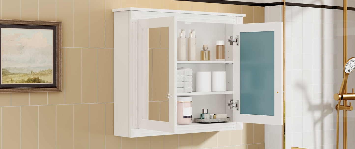 36'' x 28'' Wall Mounted Medicine Cabinet with Mirrors - White