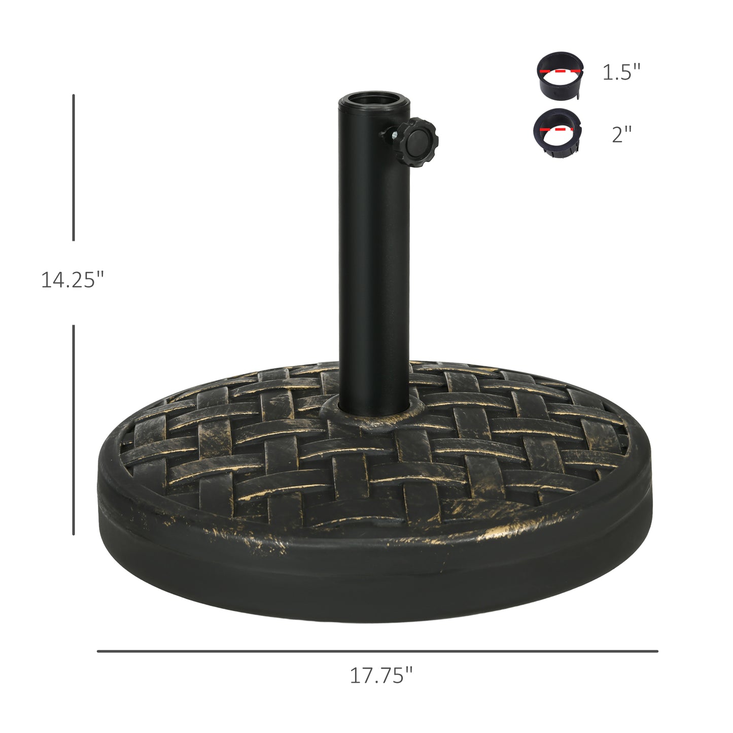 40 lbs Heavy Duty Concrete Umbrella Base with Metal Holder - Bronze