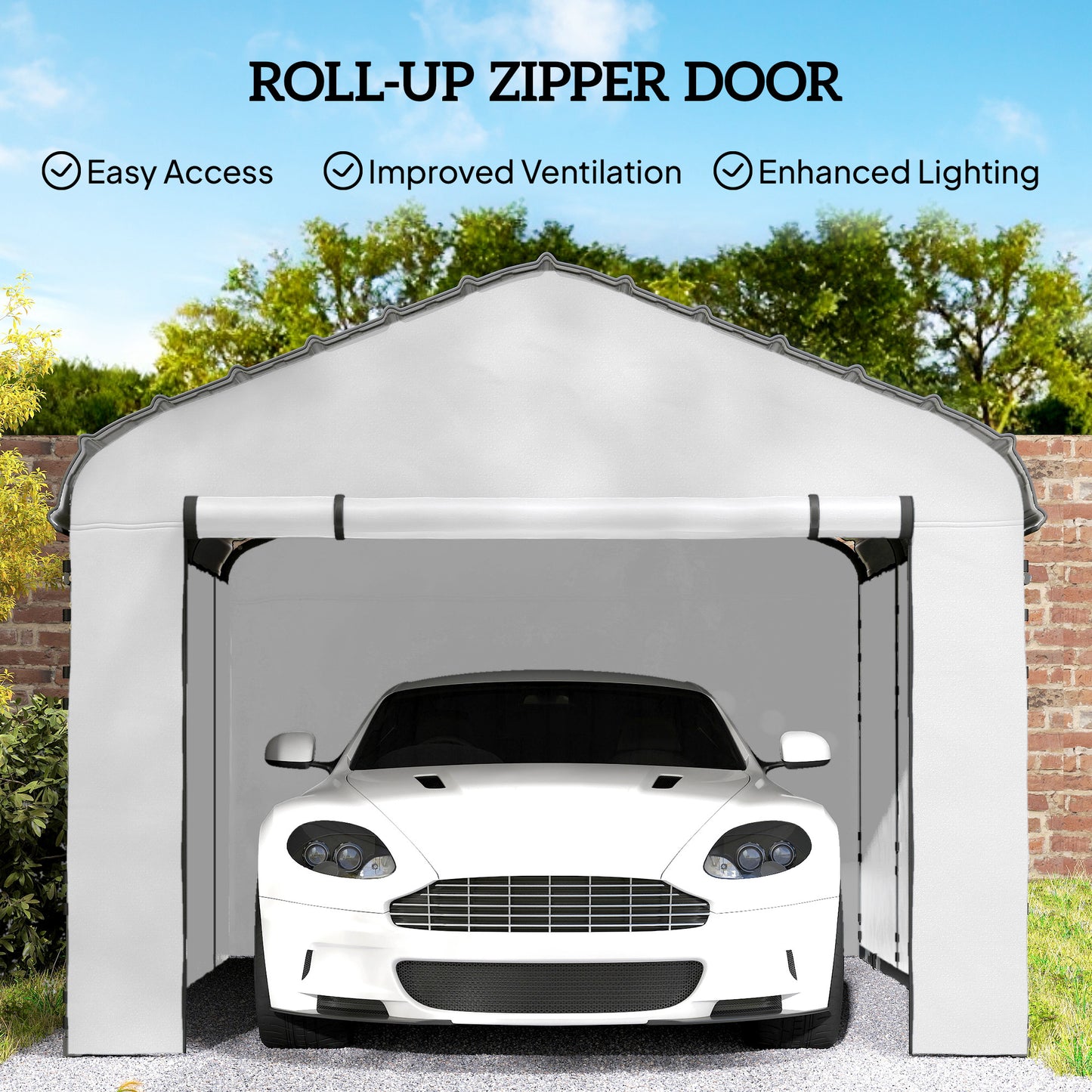 Replacement Sidewall Panel for 12' x 20' Carports - White