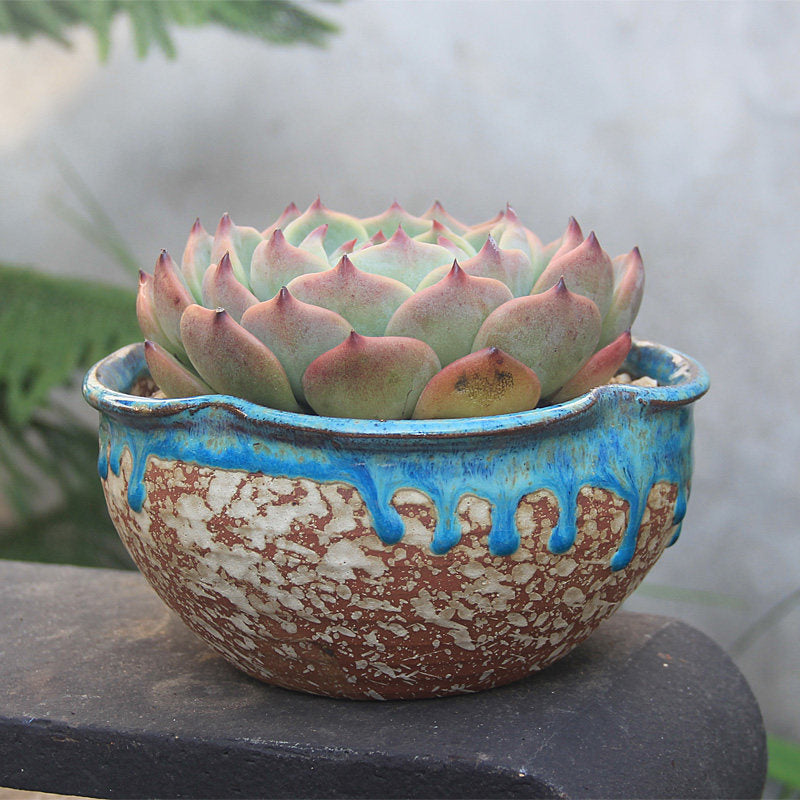Breathable Ceramic Flower Pot for Home & Garden - Durable, Decorative Planter
