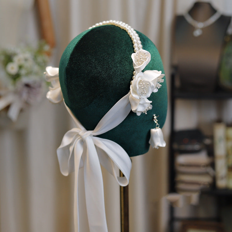 Satin Hair Band with Ear Clips - Tulip Color