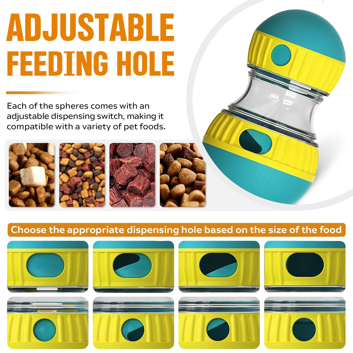 Dog Puzzle Toy with Treat Dispenser - Adjustable Slow Feeder & Interactive Chase Toy for Small to Large Dogs