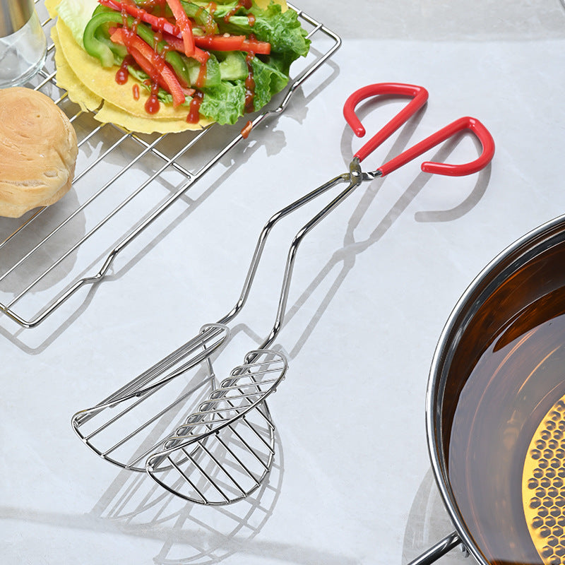 Stainless Steel Tortilla Chips Basket Clip for Kitchen Use - Silver