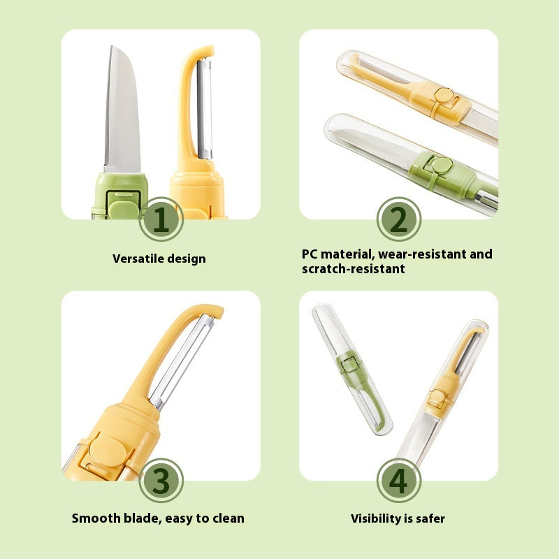 Portable Double Head Fruit Knife Peeler - Foldable Kitchen Tool