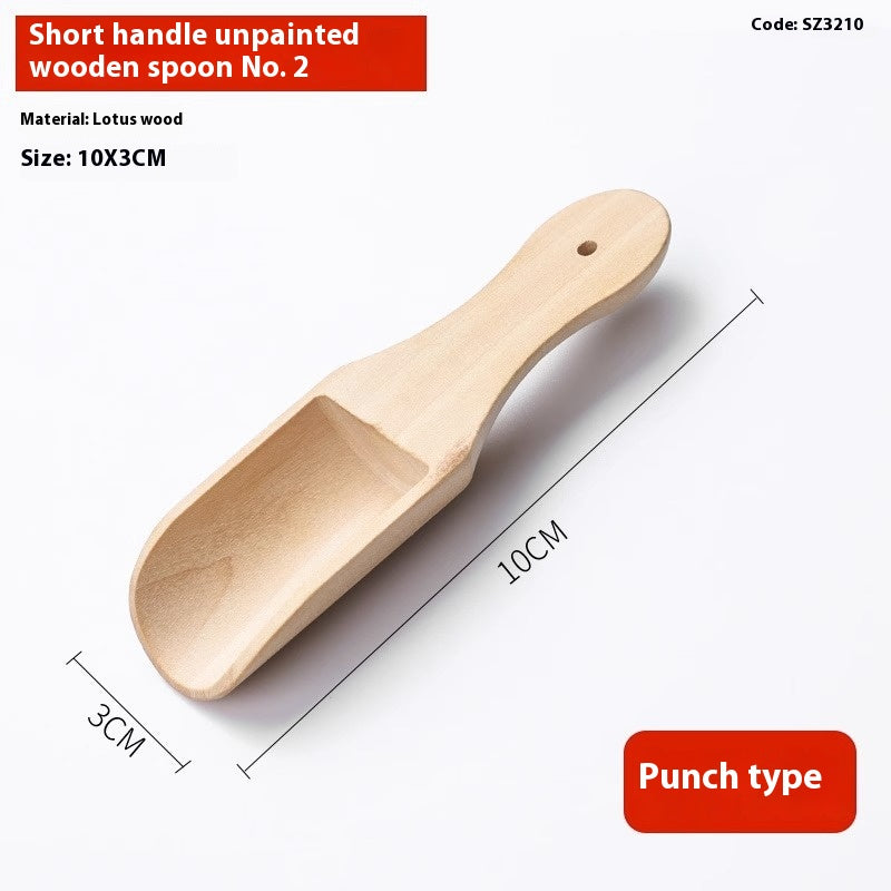 Unpainted Solid Wood Tea Spoon Set - Multiple Styles, Kitchen Utensils