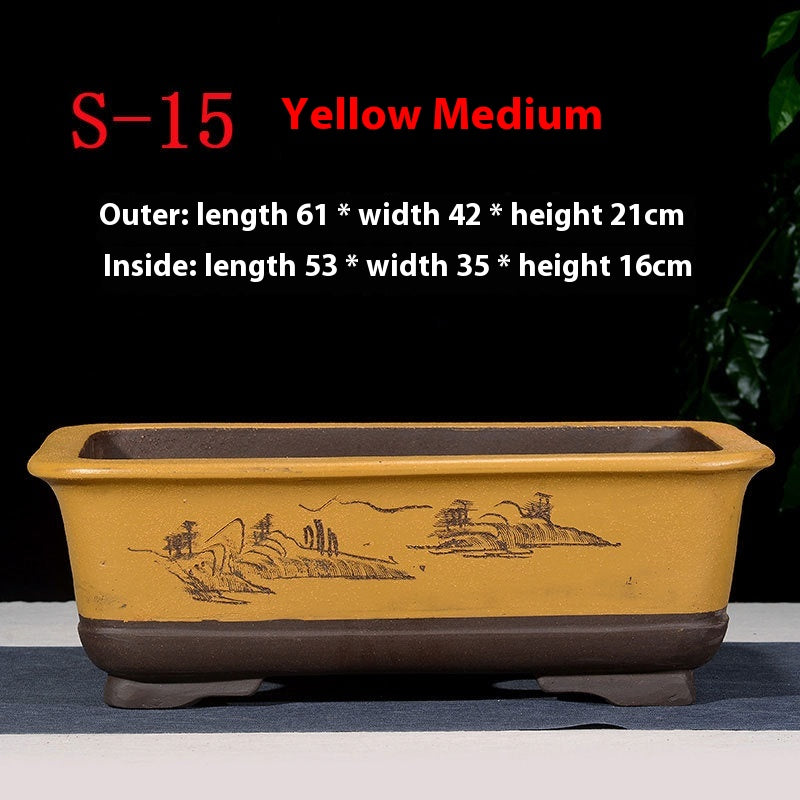Rectangular Non-Porous Rockery for Bonsai Trees Garden Decor
