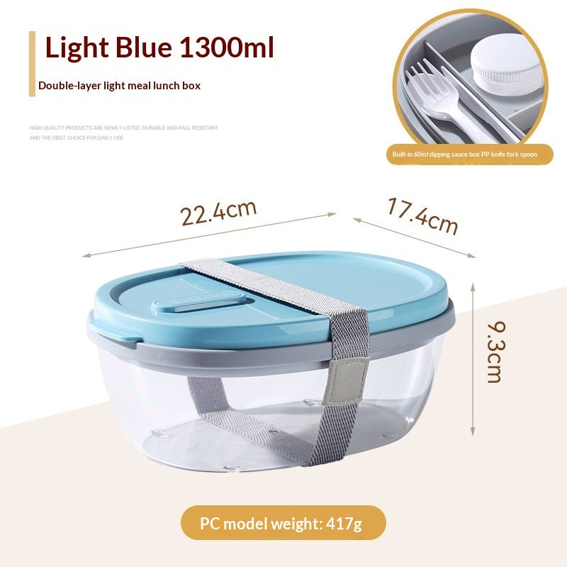 Reusable Plastic Salad Storage Box Set - Leakproof Food Organizer