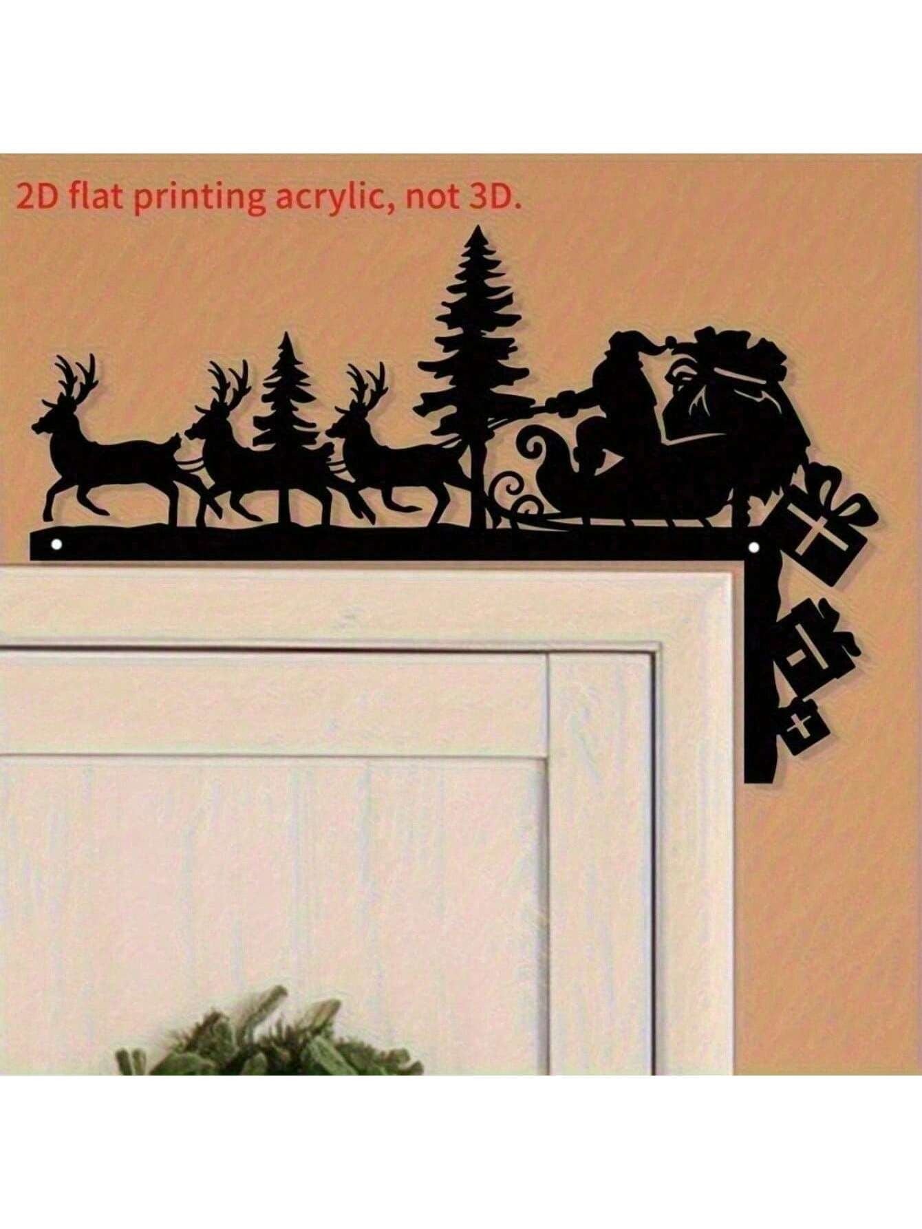 3D Santa Silhouette Metal Wall Art - Wrought Iron Decor