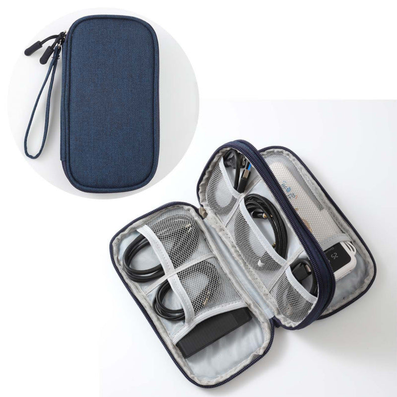 Multi-Compartment Charging Cable Organizer Bag with Double Layer Options