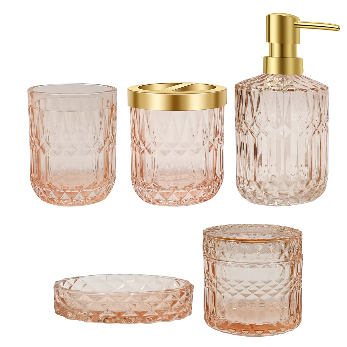 Luxury Glass Dispenser Set for Bathroom Lotion & Hand Soap