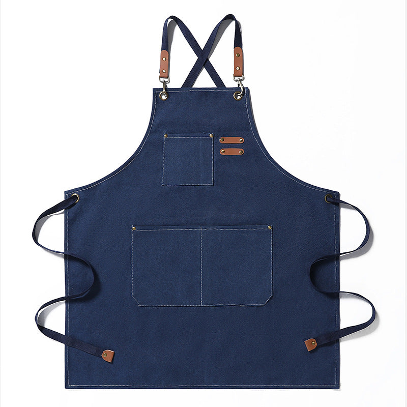 Thickened Canvas Jean Apron for Kitchen & Household Use - Multiple Colors
