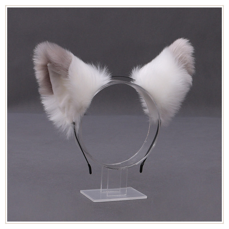 Handmade Japanese Cute Lolita Plush Fox Ears Hair Accessories - Unisex