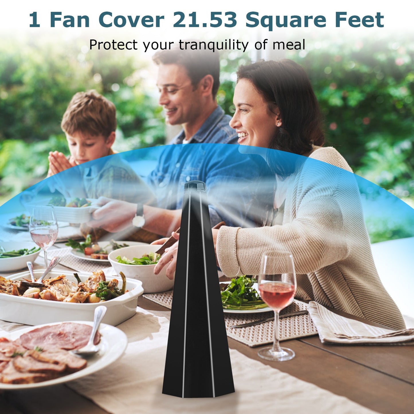4-Pack Battery & USB Powered Fly Table Fans for BBQ & Camping