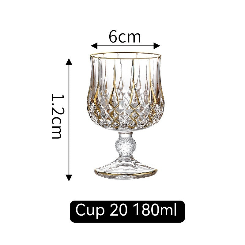 Gold Line Wine Glass Set - Whiskey & Cocktail Drinking Cups for Home Bar