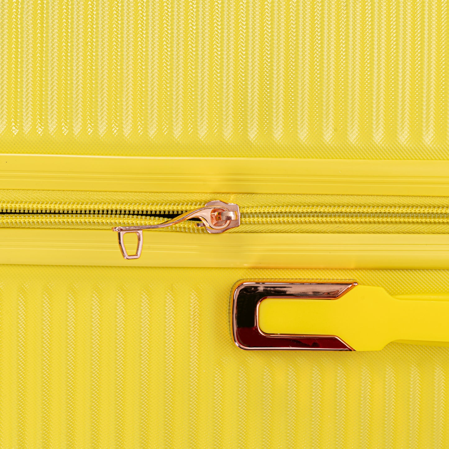 4-Piece Yellow Hard Luggage Set with 360° Rotating Wheels