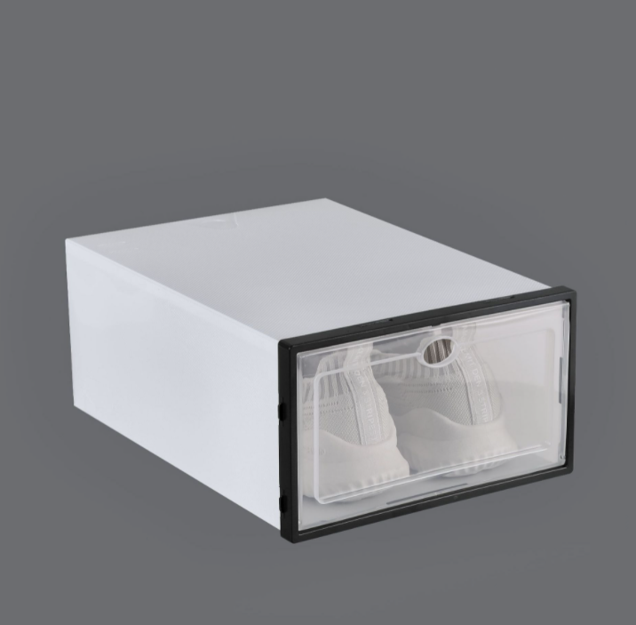 Clamshell Shoe Storage Box with Drawer, Dustproof Organizer for Shoes & Accessories