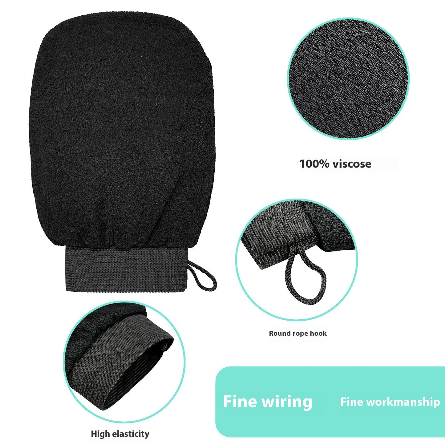 Medium Fine Sand Viscose Fiber Bath Gloves for Men and Women