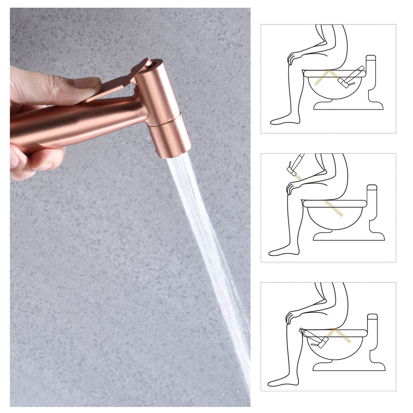 Pet Bathing Spray Gun Kit Rose Gold - Handheld Toilet & Pet Shower