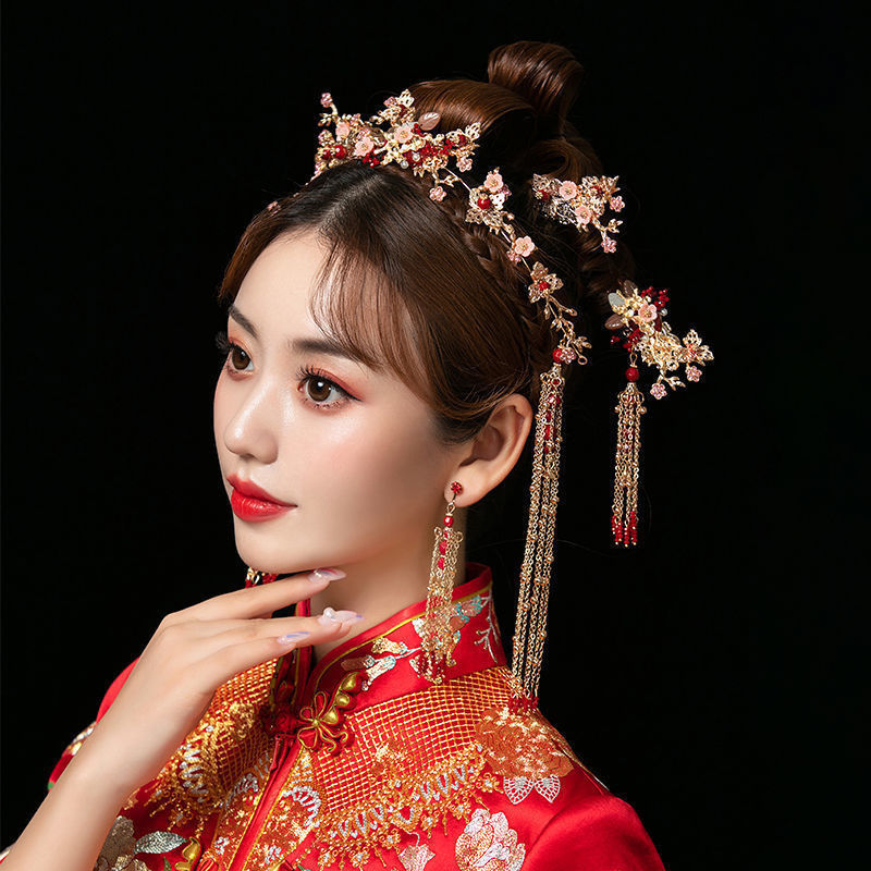 Pearl Ear Clips & Hooks Hair Crown Set