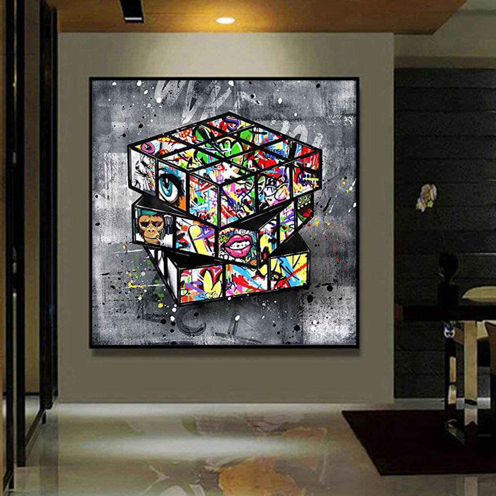 Banksy Graffiti Canvas Wall Art - Framed Oil Painting for Home Decor