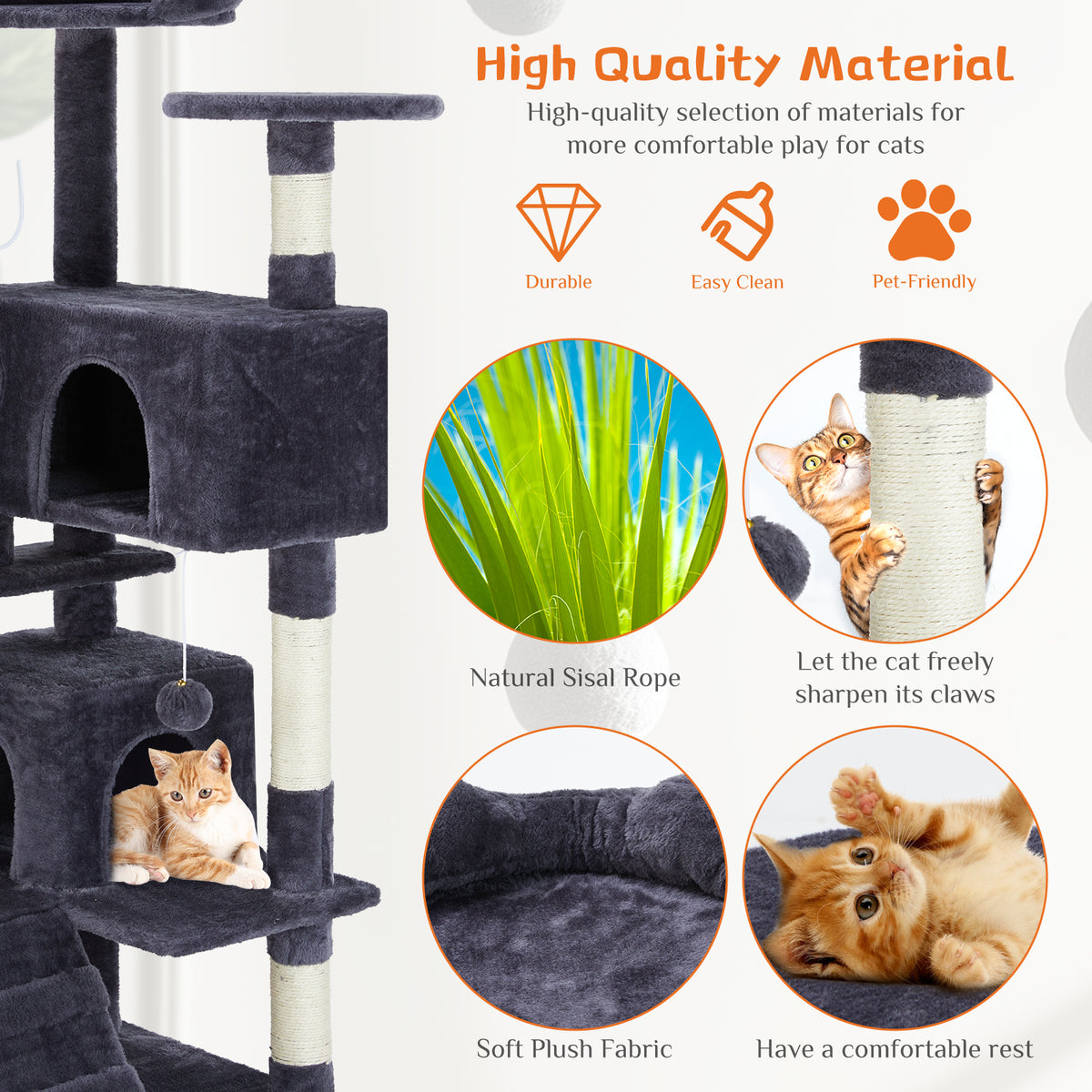 Multi Functional Cat Treehouse & Climbing Frame for Cats - Large Play Structure