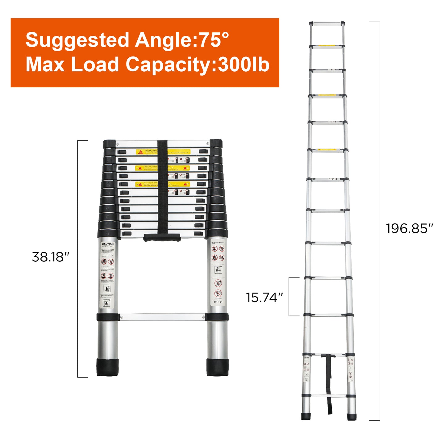 16.5 Ft Aluminum Telescoping Ladder for Outdoor Work & RV Use