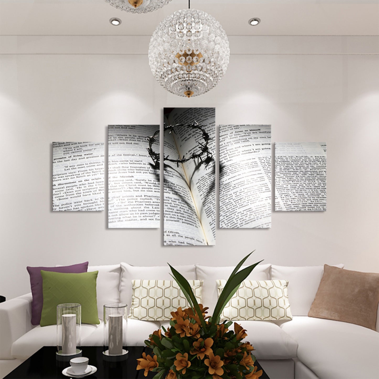 Bible Wall Art Canvas Painting Set - Modern Decorative Religious Decor