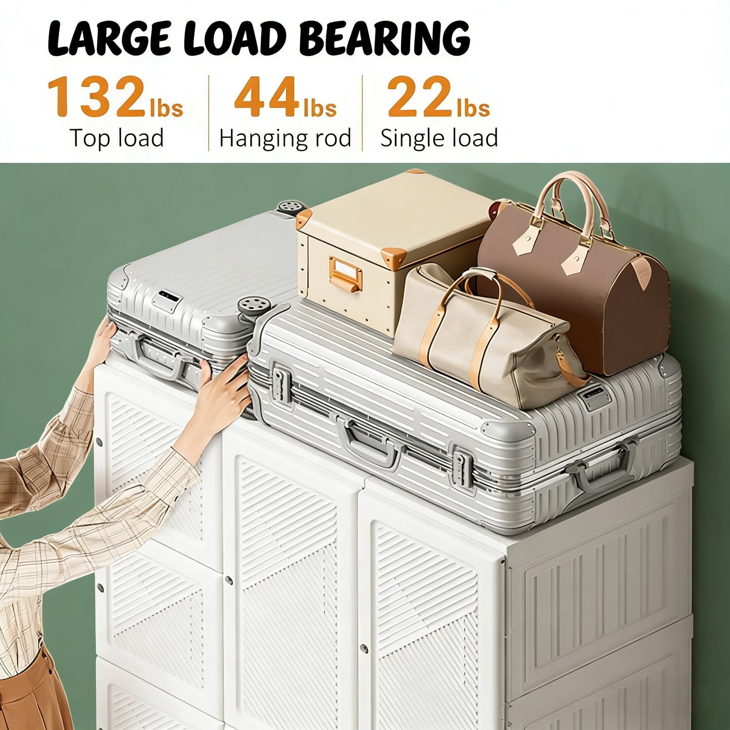 Portable Wardrobe Closet - White Clothes Storage Organizer