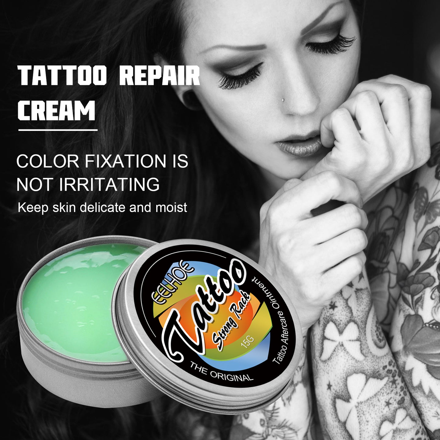 Tattoo Repair Cream with Jojoba Oil & Vitamin E - Moisturizing Color Fixer