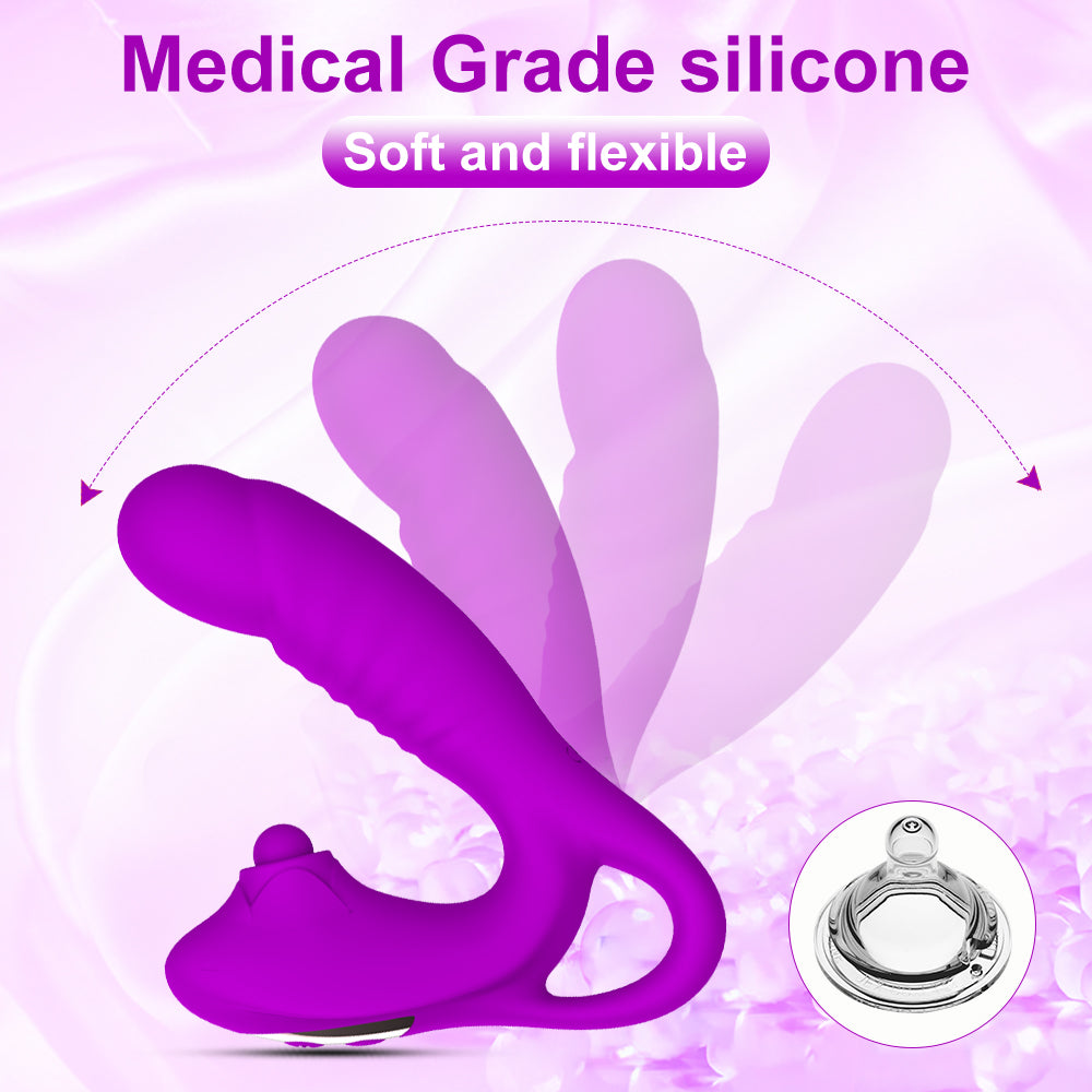 Bendable Silent Vibrator - Dual Motor Dildo with 10 Vibration Modes